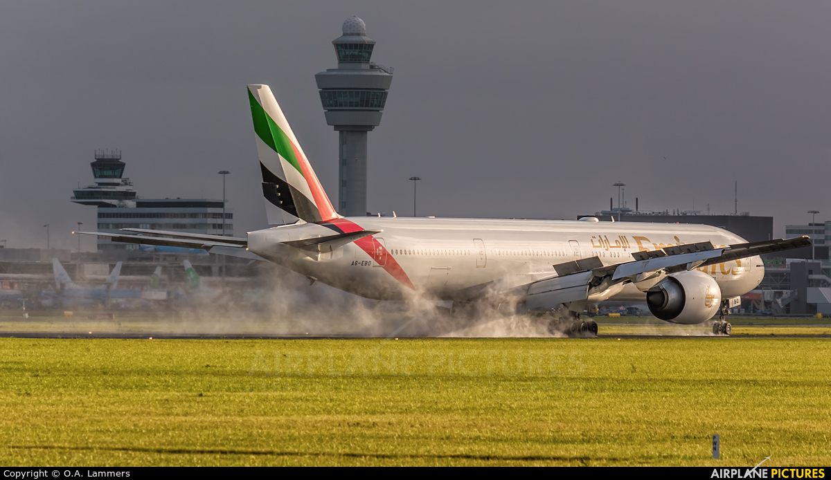 Emirates Airlines A6-EBO aircraft at Amsterdam - Schiphol