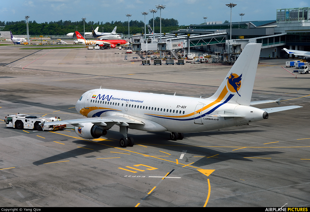 Myanmar Airways International XY-AGV aircraft at Singapore - Changi