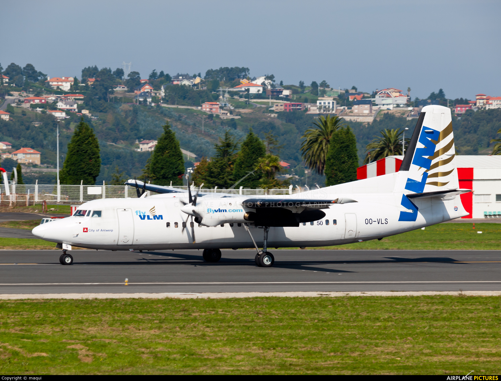 VLM Airlines OO-VLS aircraft at La Coruña