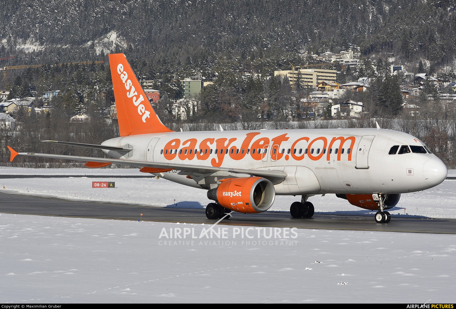 easyJet G-EZFL aircraft at Innsbruck