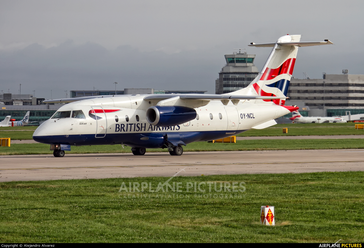British Airways - Sun Air OY-NCL aircraft at Manchester