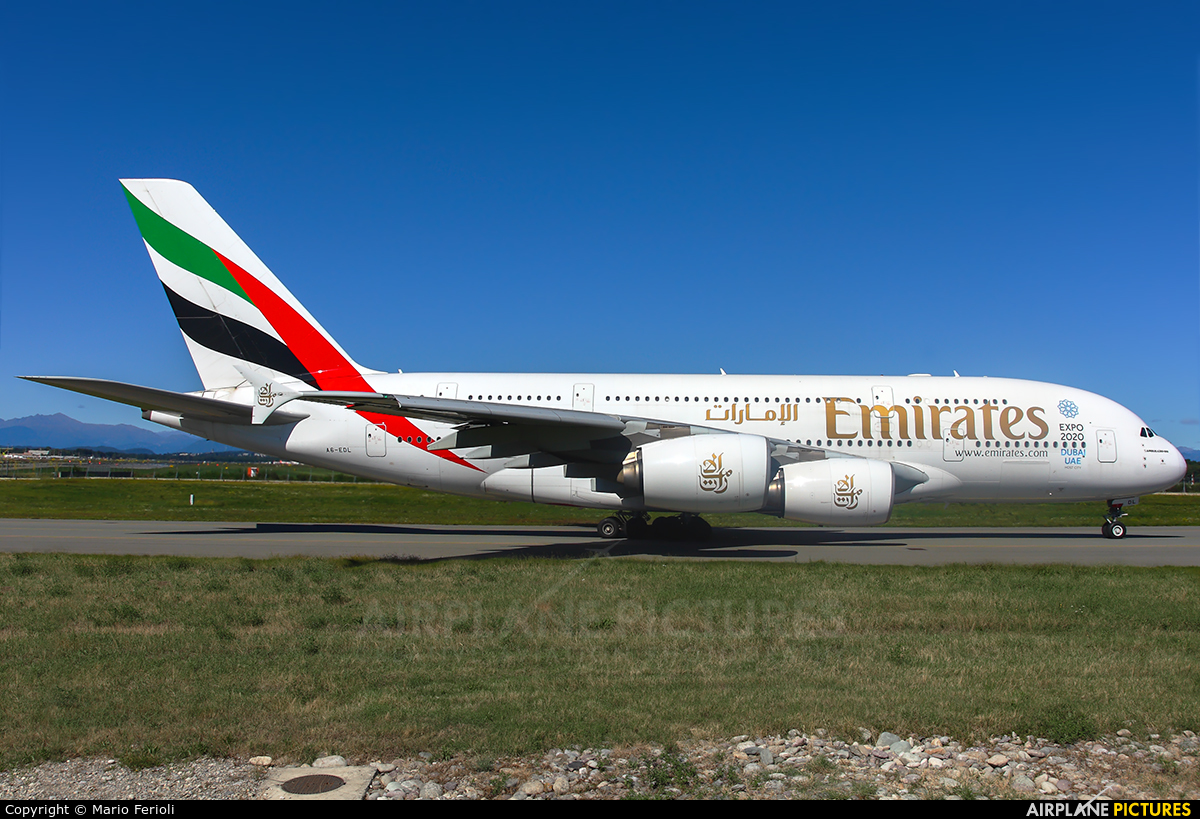 Emirates Airlines A6-EDL aircraft at Milan - Malpensa