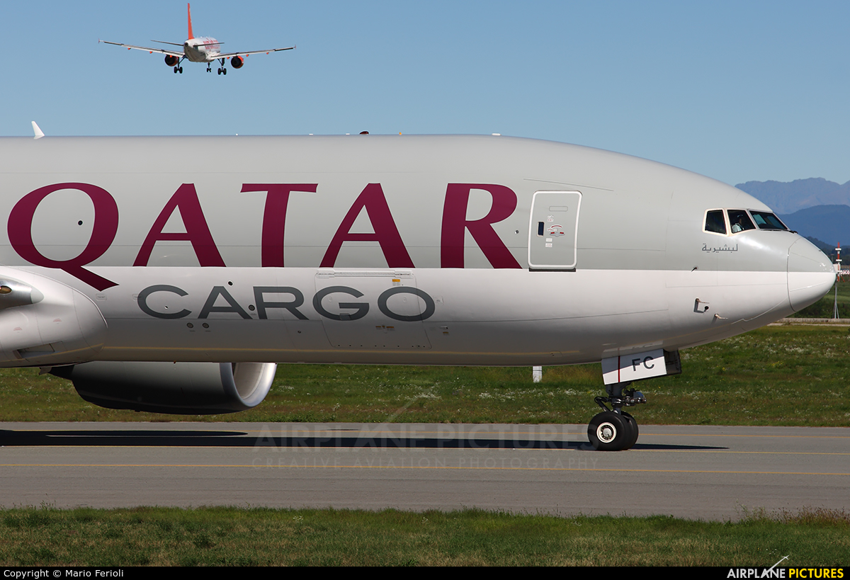 Qatar Airways Cargo A7-BFC aircraft at Milan - Malpensa