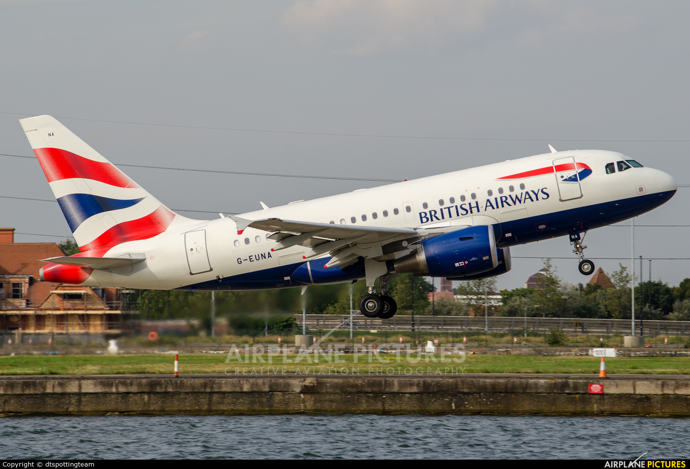 British Airways G-EUNA aircraft at London - City