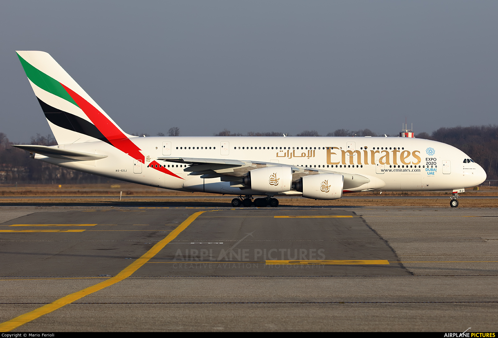 Emirates Airlines A6-EOJ aircraft at Milan - Malpensa
