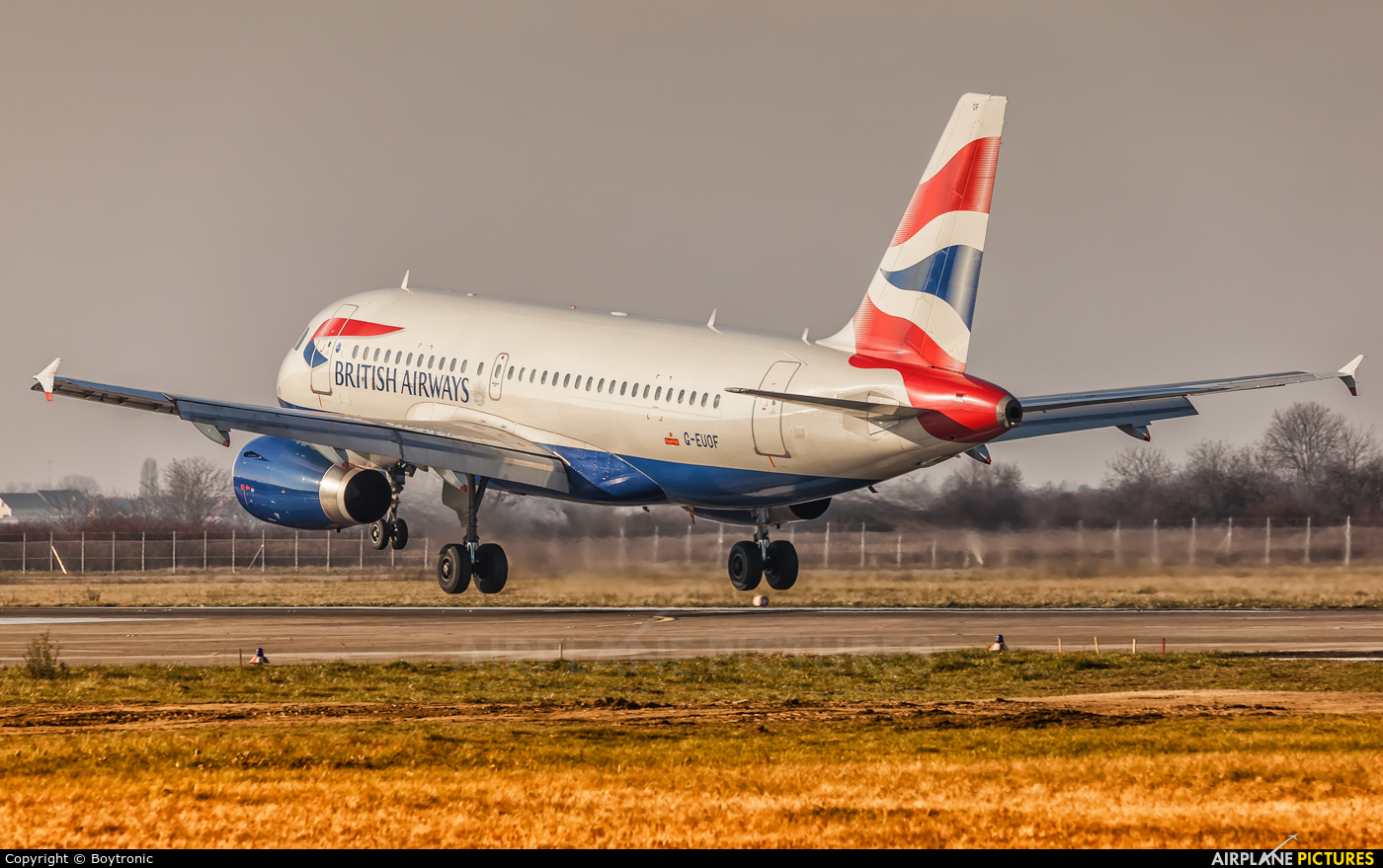 British Airways G-EUOF aircraft at Zagreb