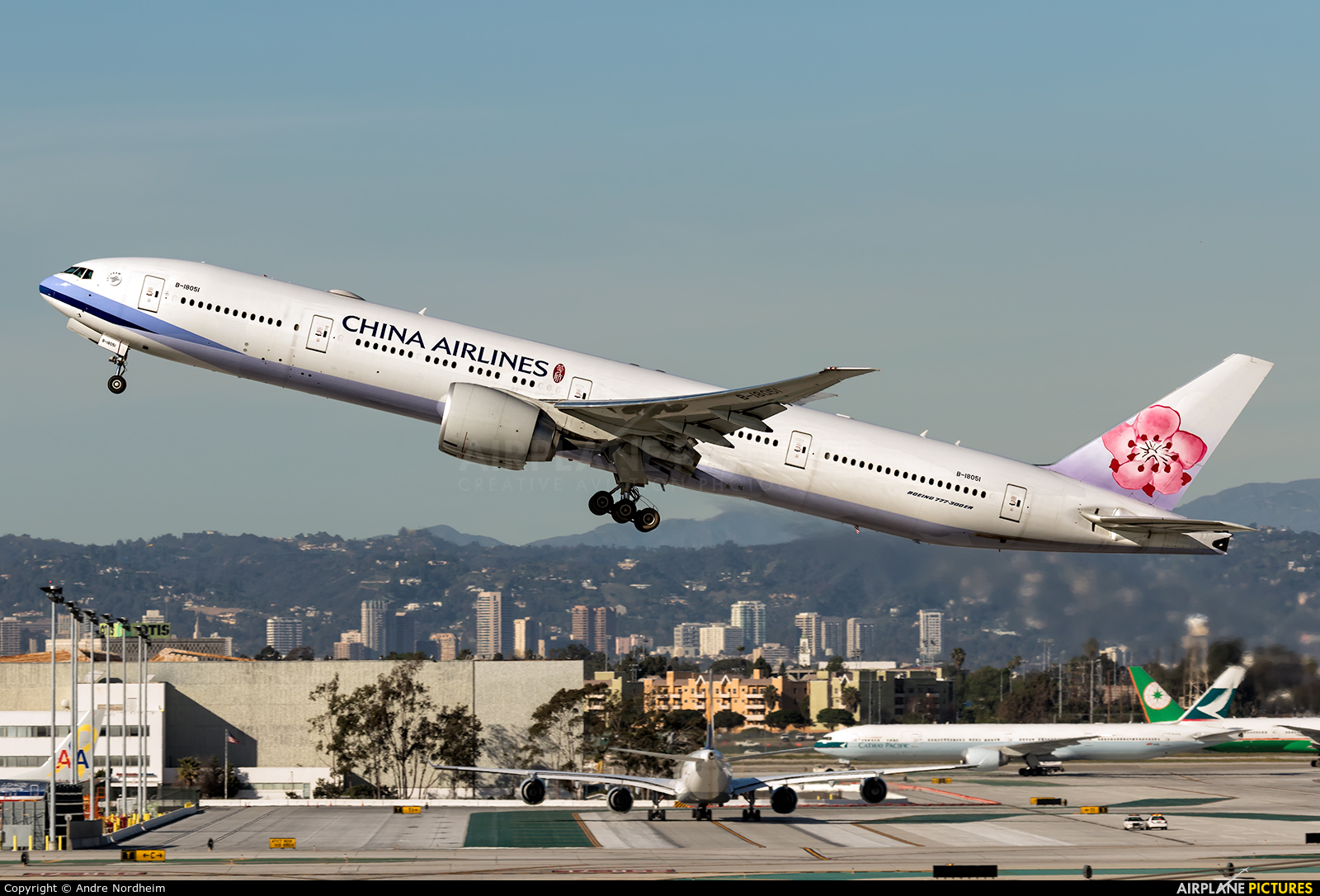 China Airlines B-18051 aircraft at Los Angeles Intl