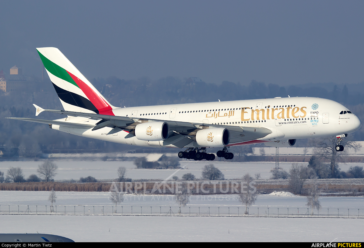Emirates Airlines A6-EEB aircraft at Munich