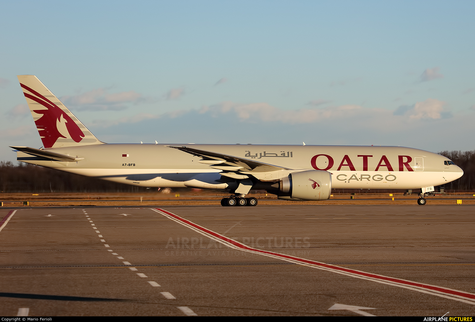 Qatar Airways Cargo A7-BFB aircraft at Milan - Malpensa