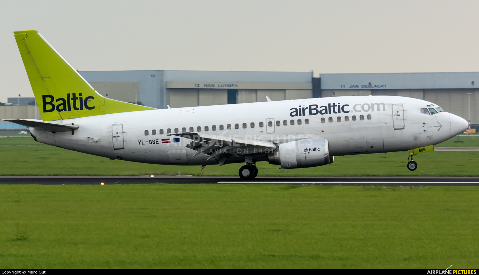 Air Baltic YL-BBE aircraft at Amsterdam - Schiphol