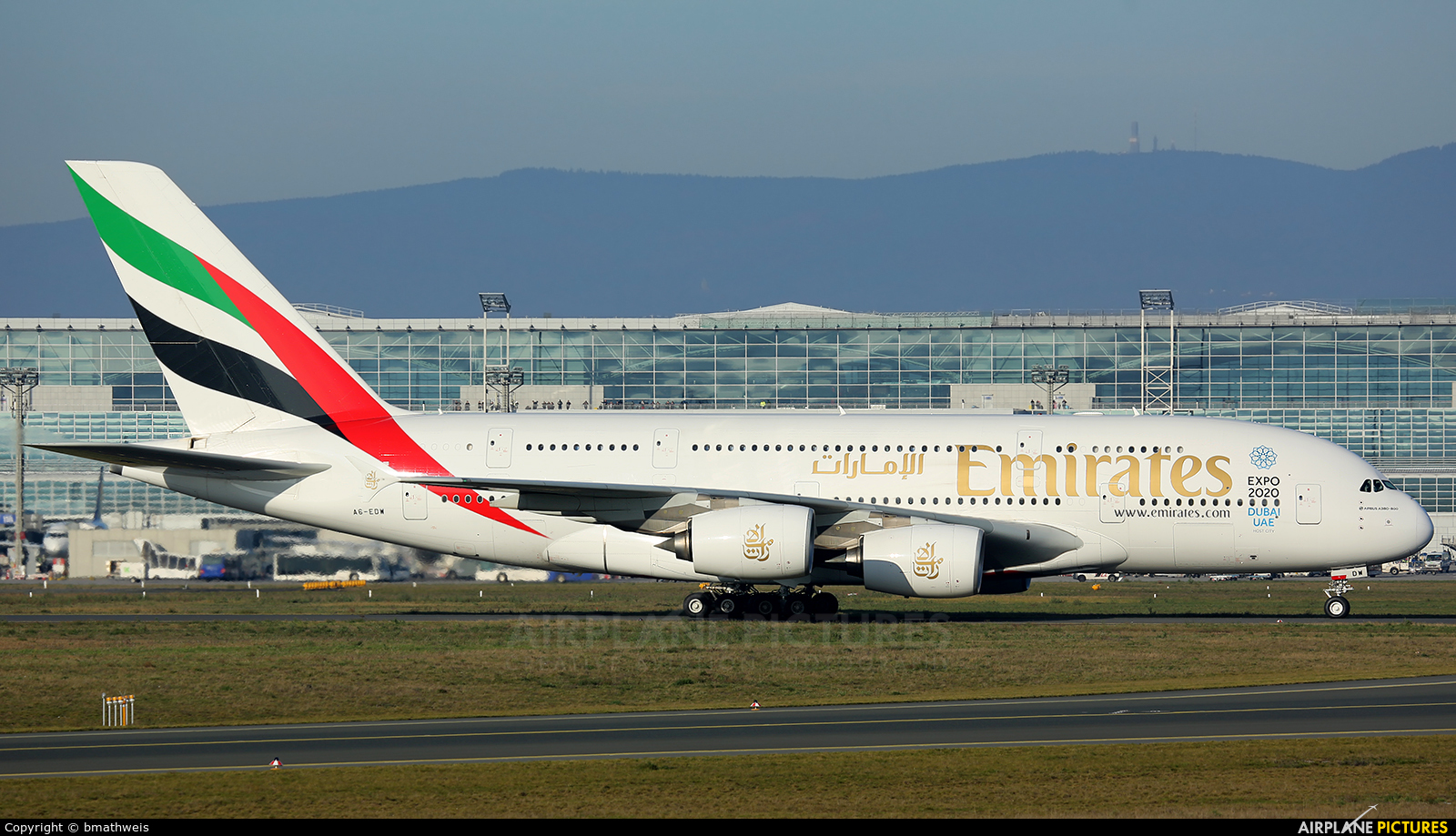 Emirates Airlines A6-EDW aircraft at Frankfurt