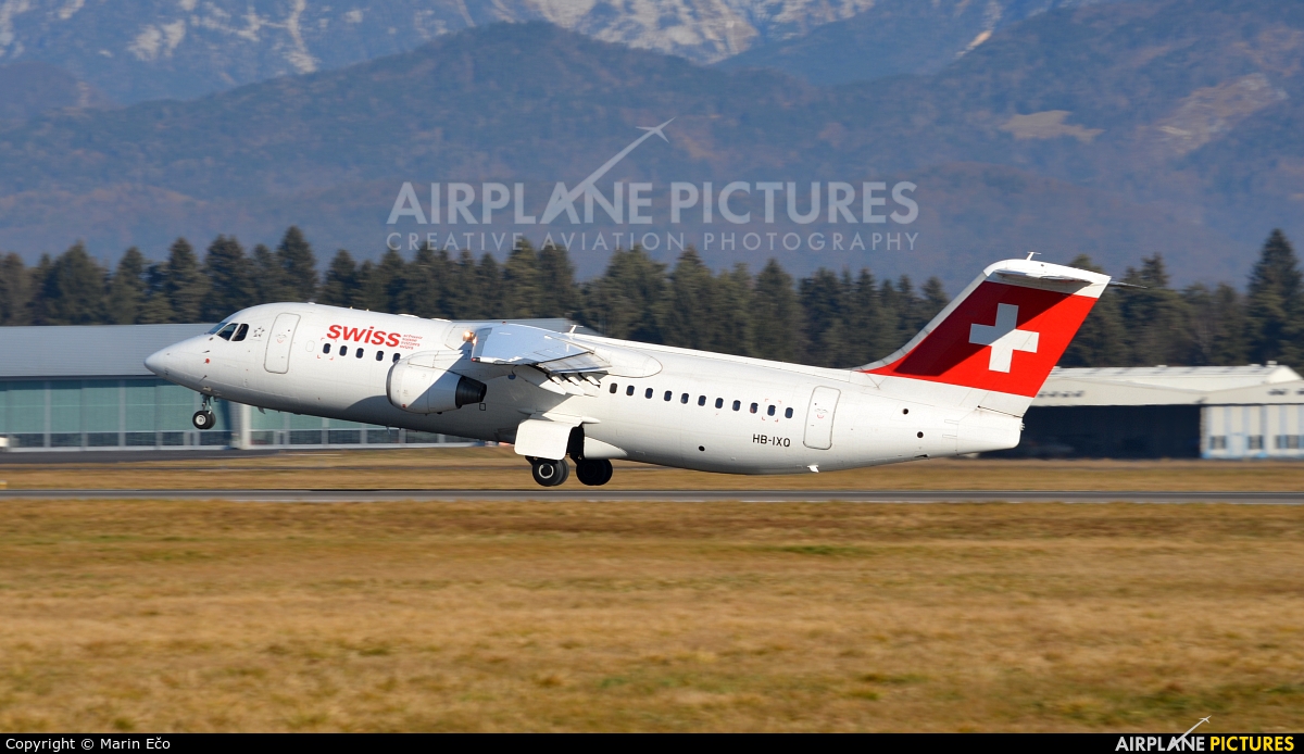 Swiss HB-IXQ aircraft at Ljubljana - Brnik