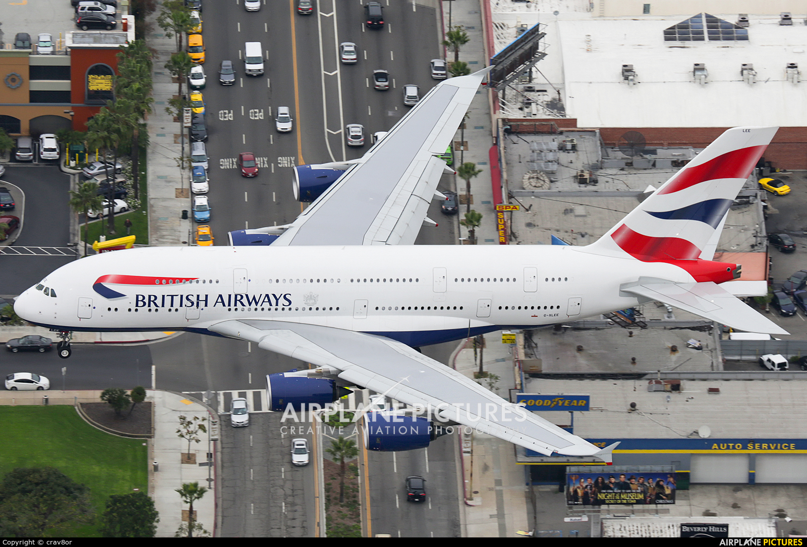 British Airways G-XLEE aircraft at Los Angeles Intl