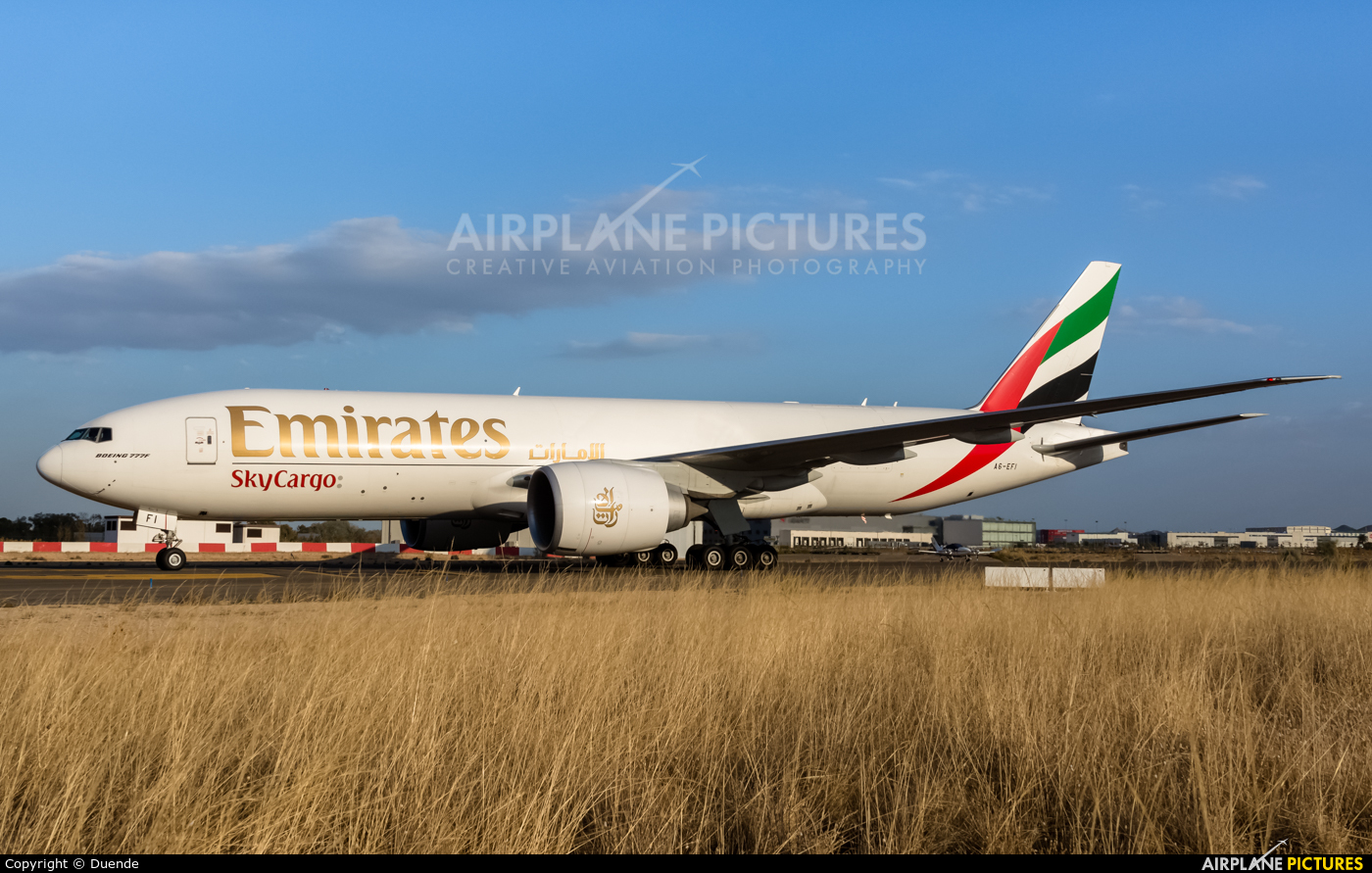 Emirates Sky Cargo A6-EFI aircraft at Zaragoza