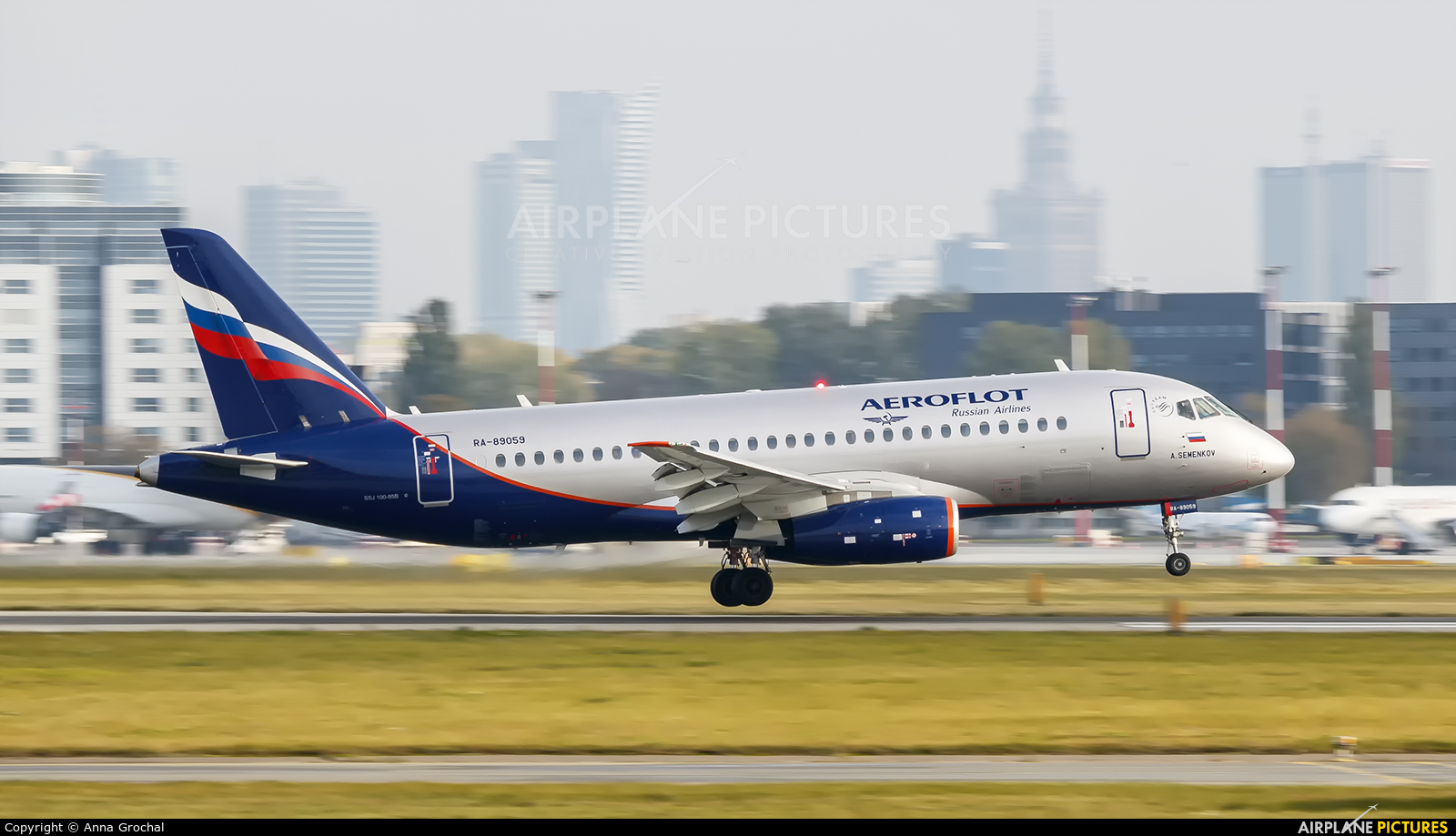 Aeroflot RA-89059 aircraft at Warsaw - Frederic Chopin