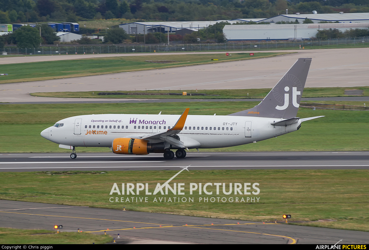Monarch Airlines OY-JTY aircraft at Birmingham