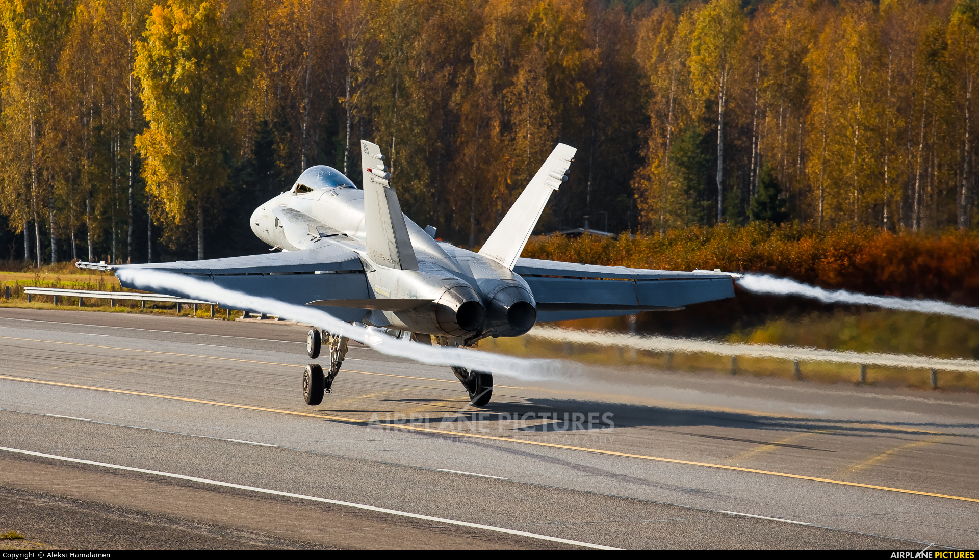 Finland - Air Force HN-439 aircraft at Off Airport - Lusi Highway Strip