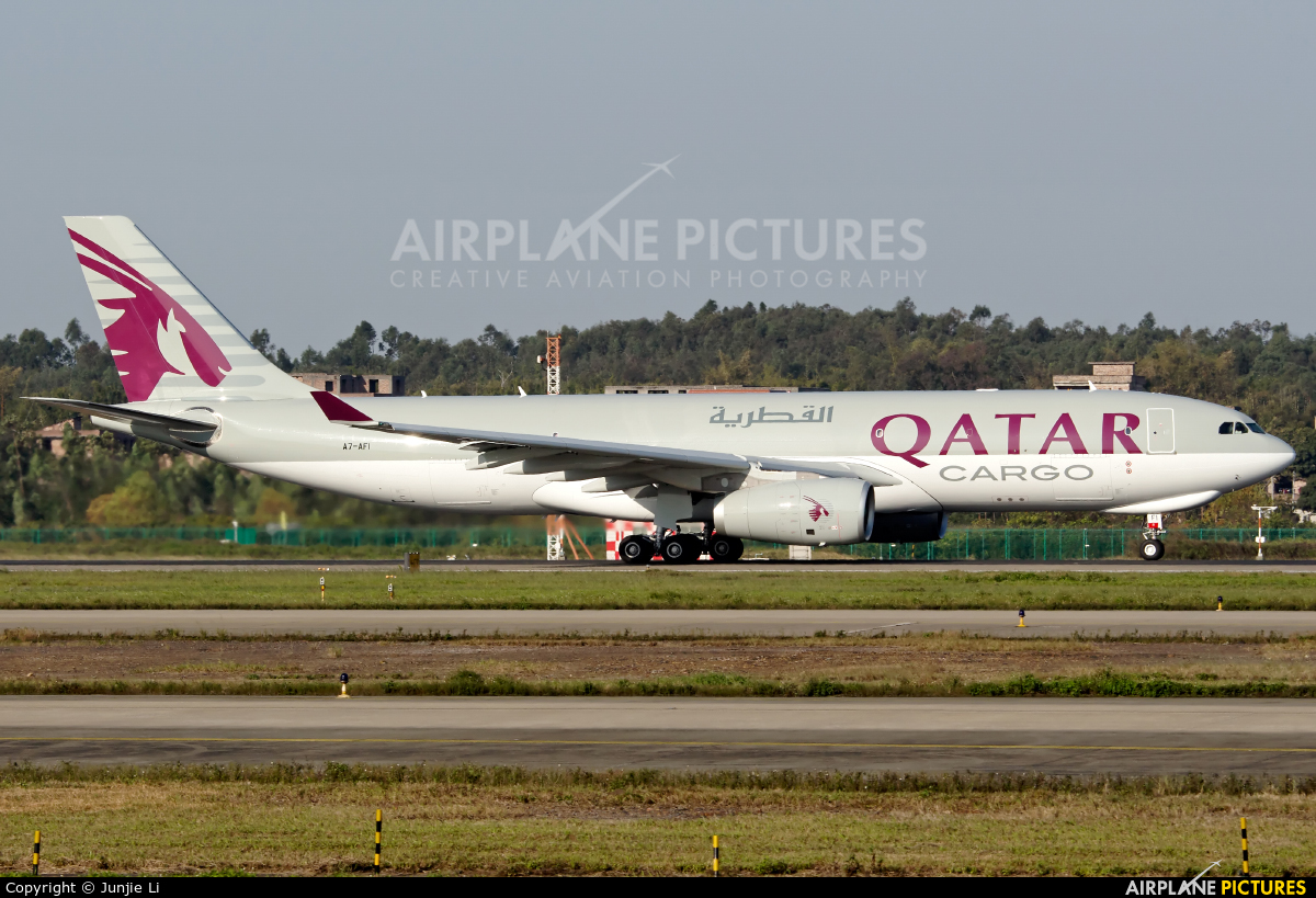 Qatar Airways Cargo A7-AFI aircraft at Guangzhou - Baiyun