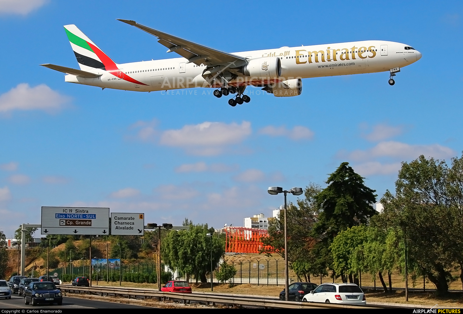 Emirates Airlines A6-ENA aircraft at Lisbon