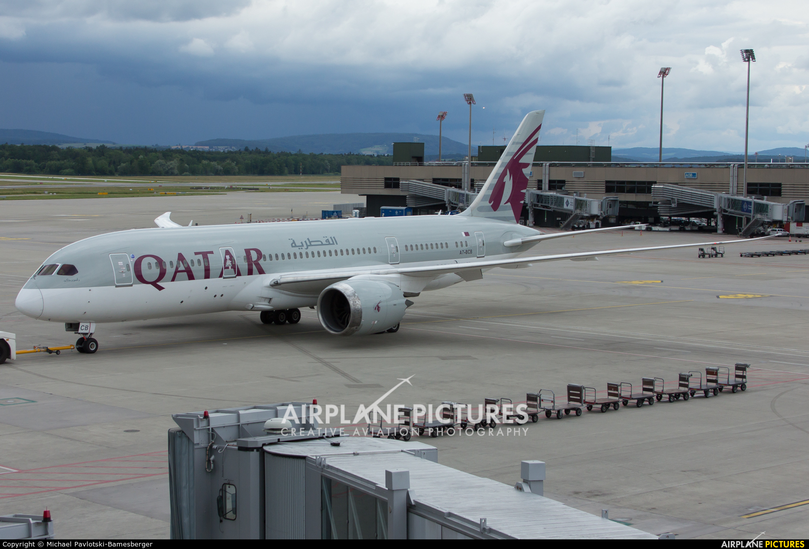 Qatar Airways A7-BCB aircraft at Zurich
