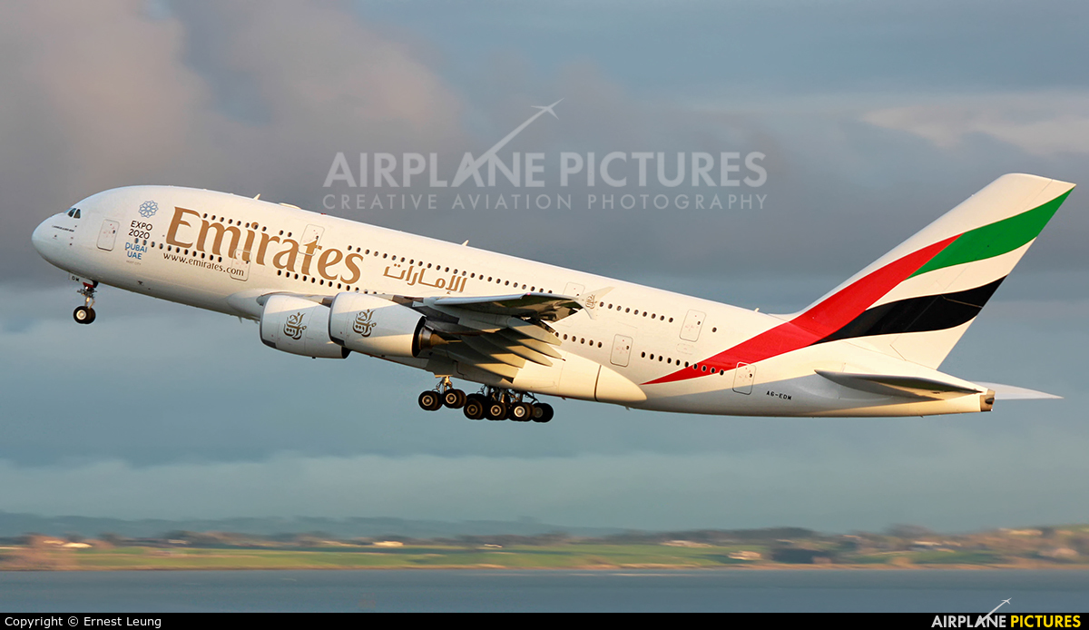 Emirates Airlines A6-EDM aircraft at Auckland Intl