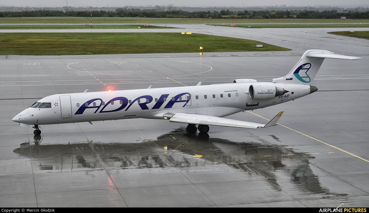 Adria Airways S5-AAY aircraft at Rzeszów-Jasionka 