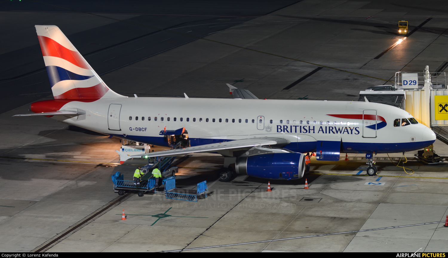 British Airways G-DBCF aircraft at Vienna - Schwechat