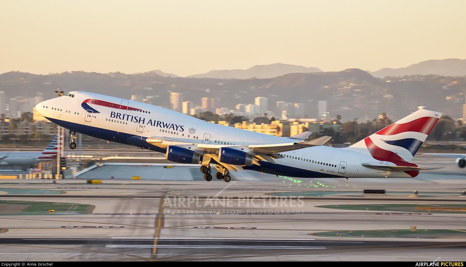British Airways G-CIVX aircraft at Los Angeles Intl