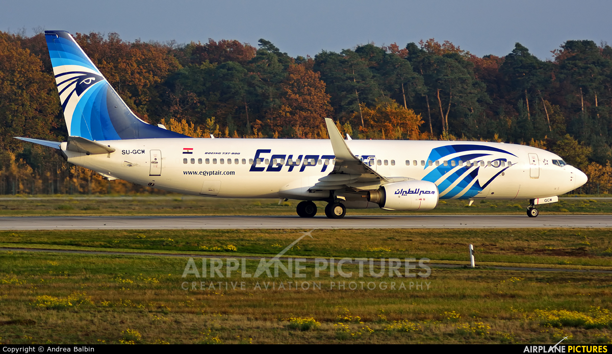 Egyptair SU-GCM aircraft at Frankfurt