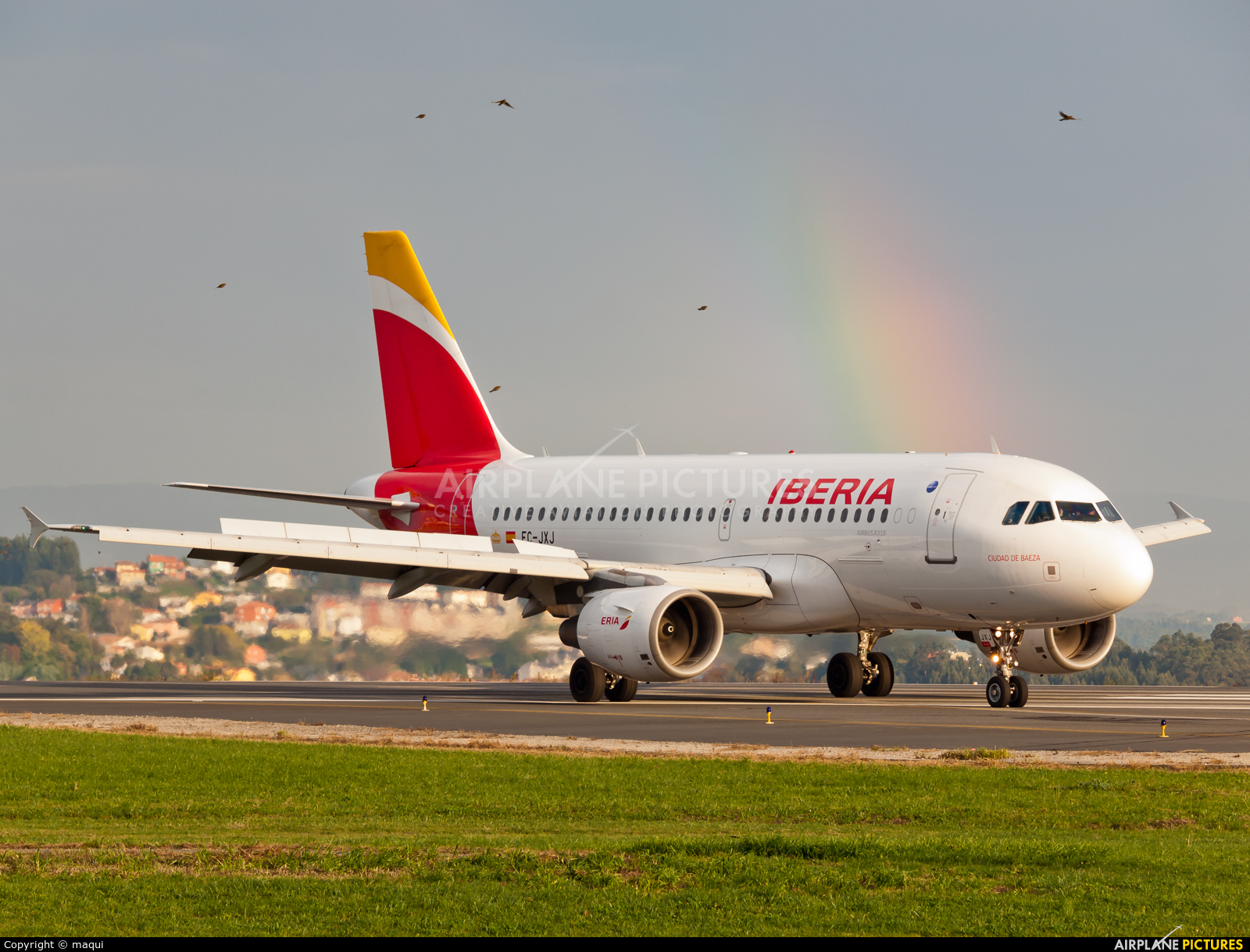 Iberia EC-JXJ aircraft at La Coruña