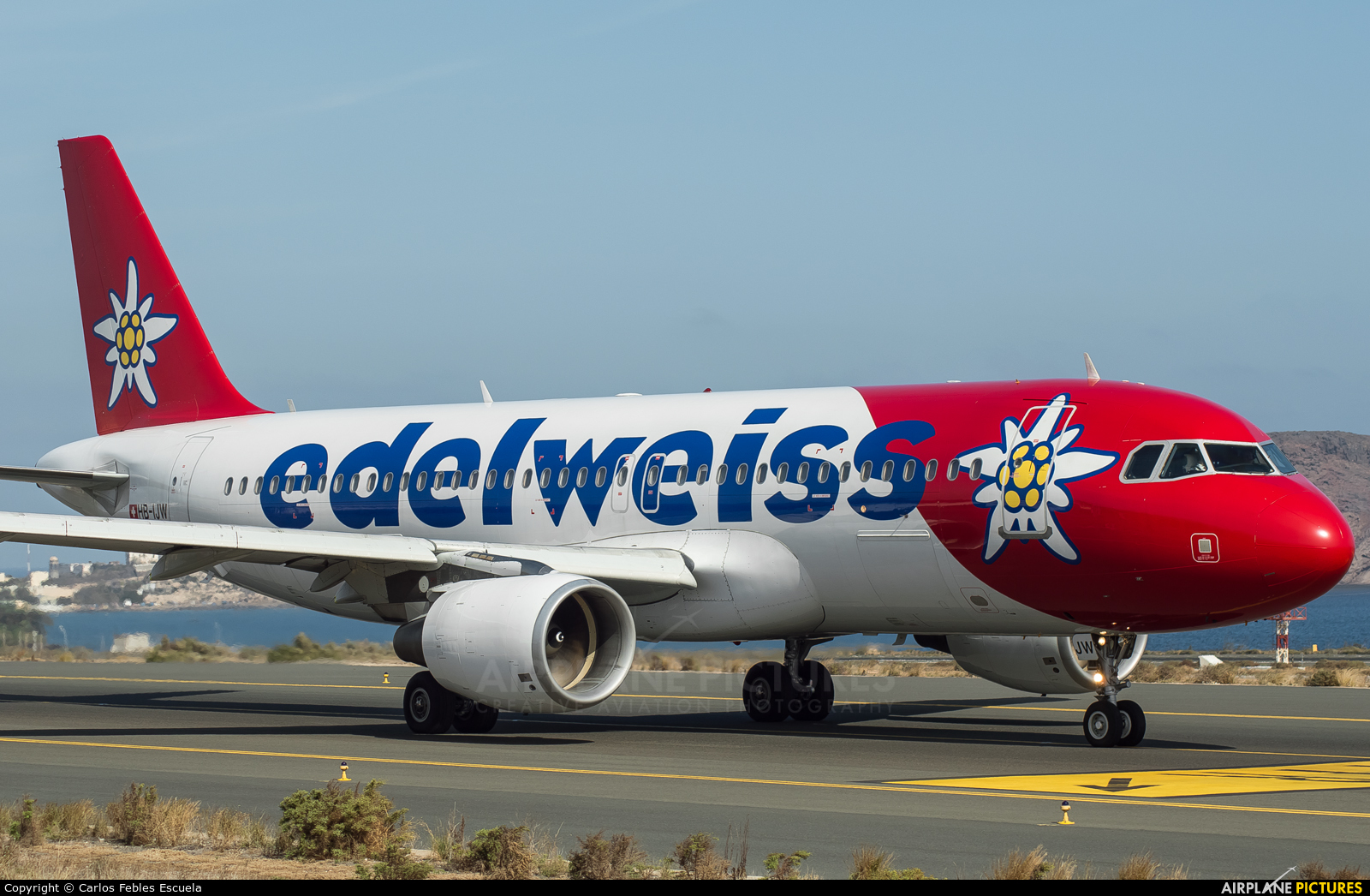 Edelweiss HB-IJW aircraft at Las Palmas de Gran Canaria