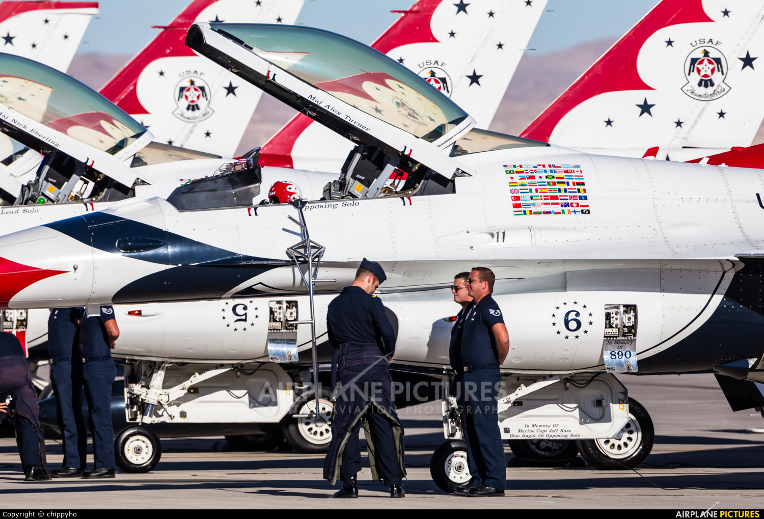 USA - Air Force : Thunderbirds - aircraft at Nellis AFB