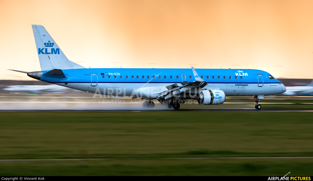 KLM Cityhopper PH-EZD aircraft at Amsterdam - Schiphol