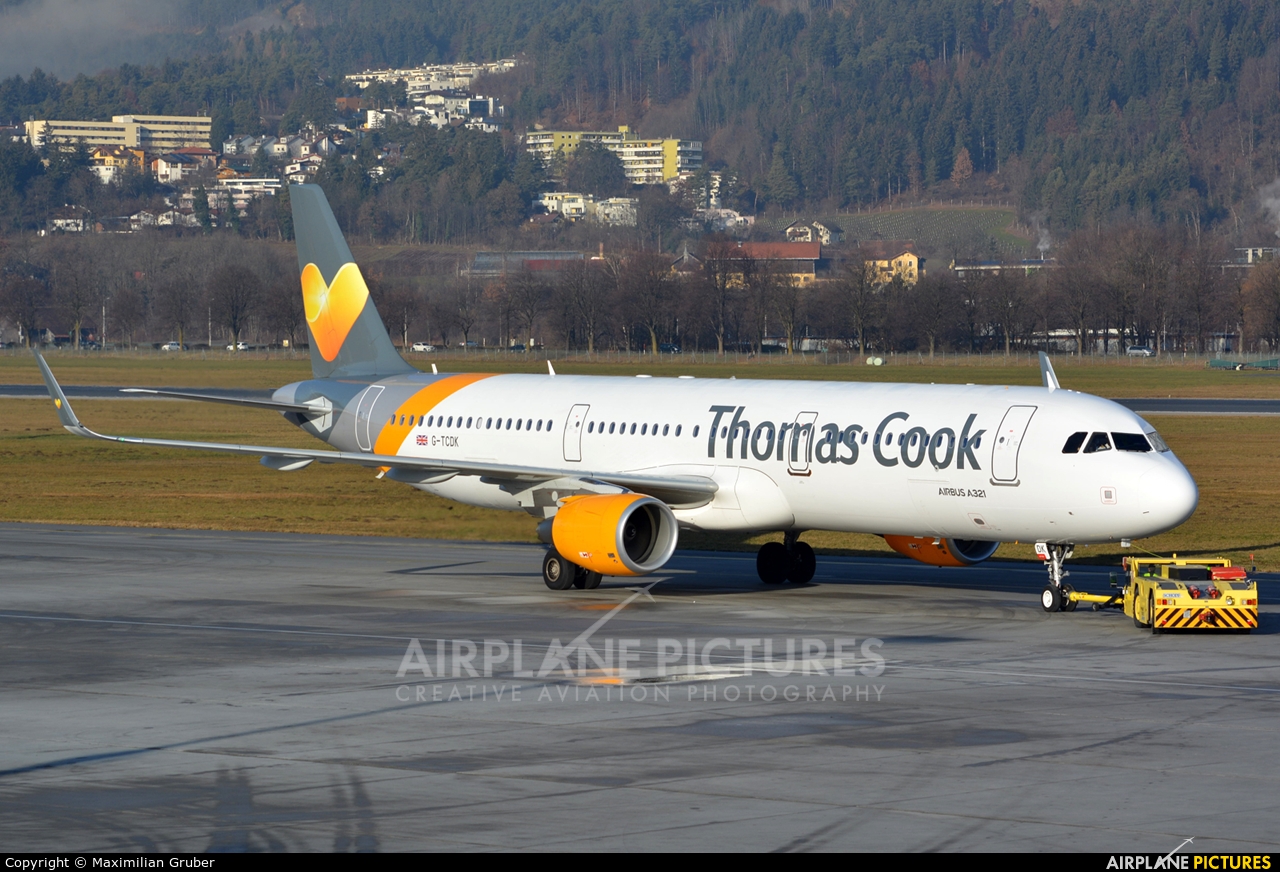 Thomas Cook G-TCDK aircraft at Innsbruck