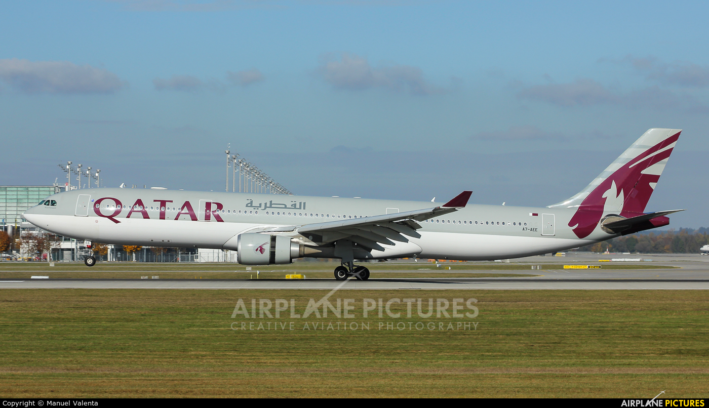 Qatar Airways A7-AEE aircraft at Munich