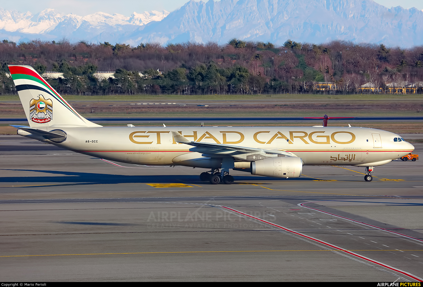 Etihad Cargo A6-DCC aircraft at Milan - Malpensa