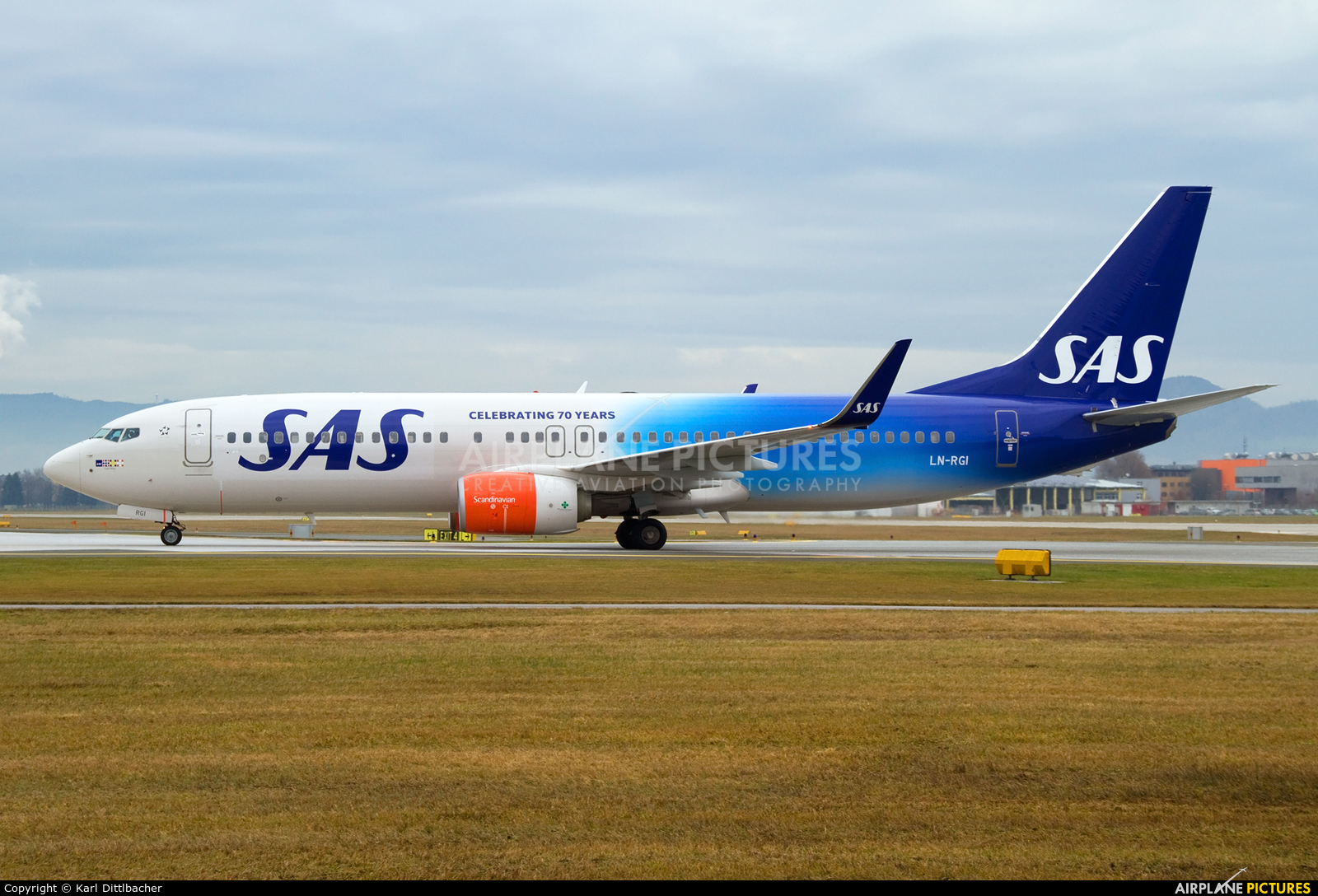 SAS - Scandinavian Airlines LN-RGI aircraft at Salzburg