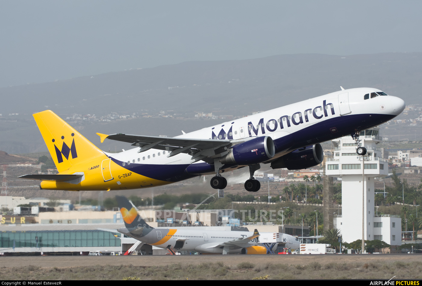 Monarch Airlines G-ZBAP aircraft at Tenerife Sur - Reina Sofia