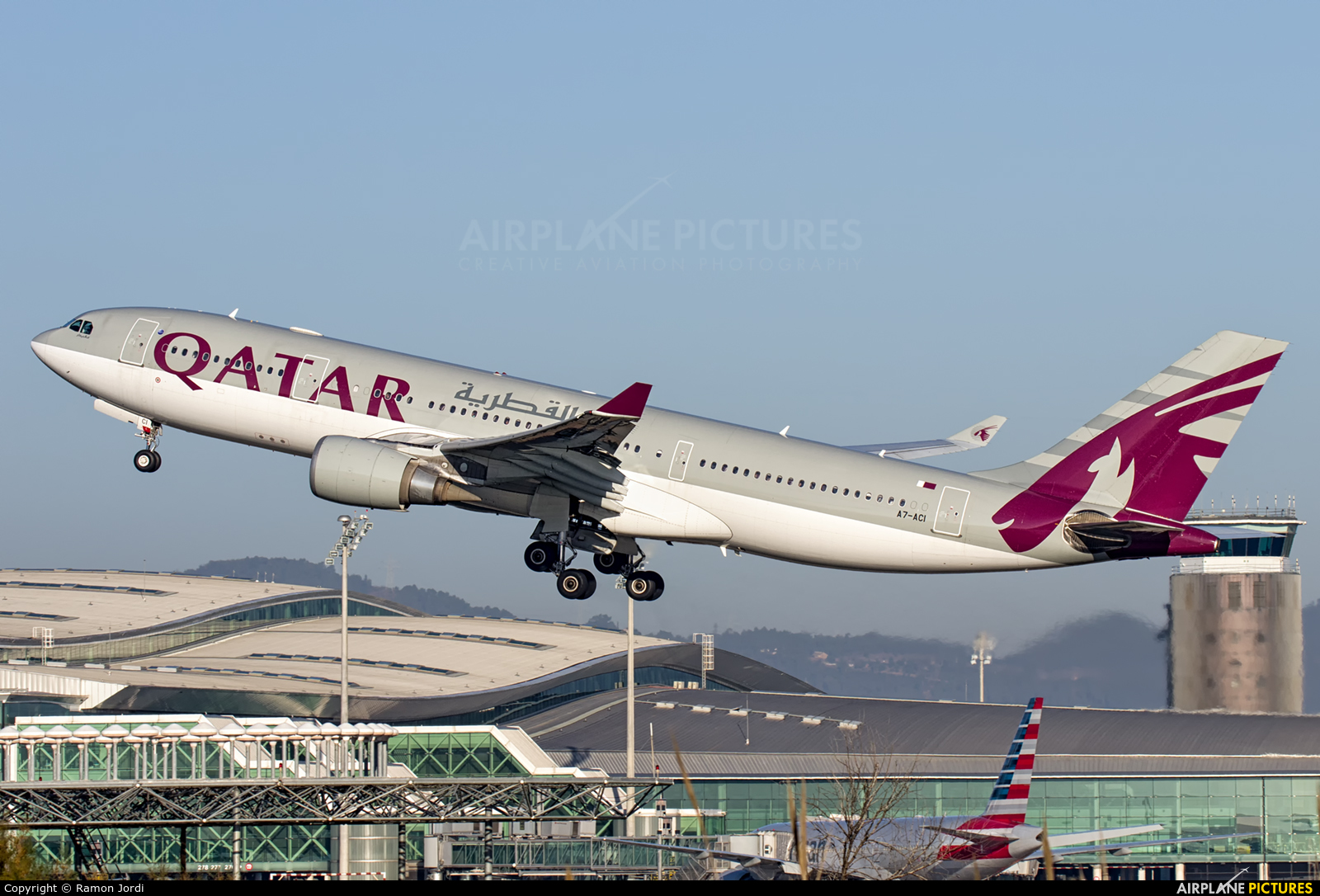 Qatar Airways A7-ACI aircraft at Barcelona - El Prat