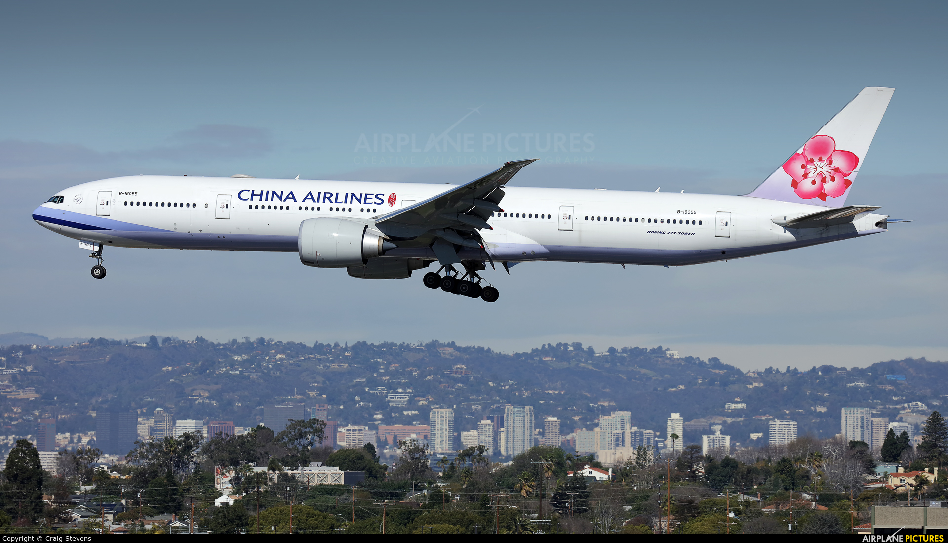 China Airlines B-18055 aircraft at Los Angeles Intl