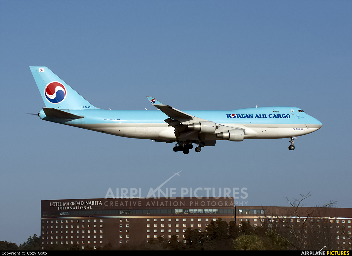 Korean Air Cargo HL7448 aircraft at Tokyo - Narita Intl