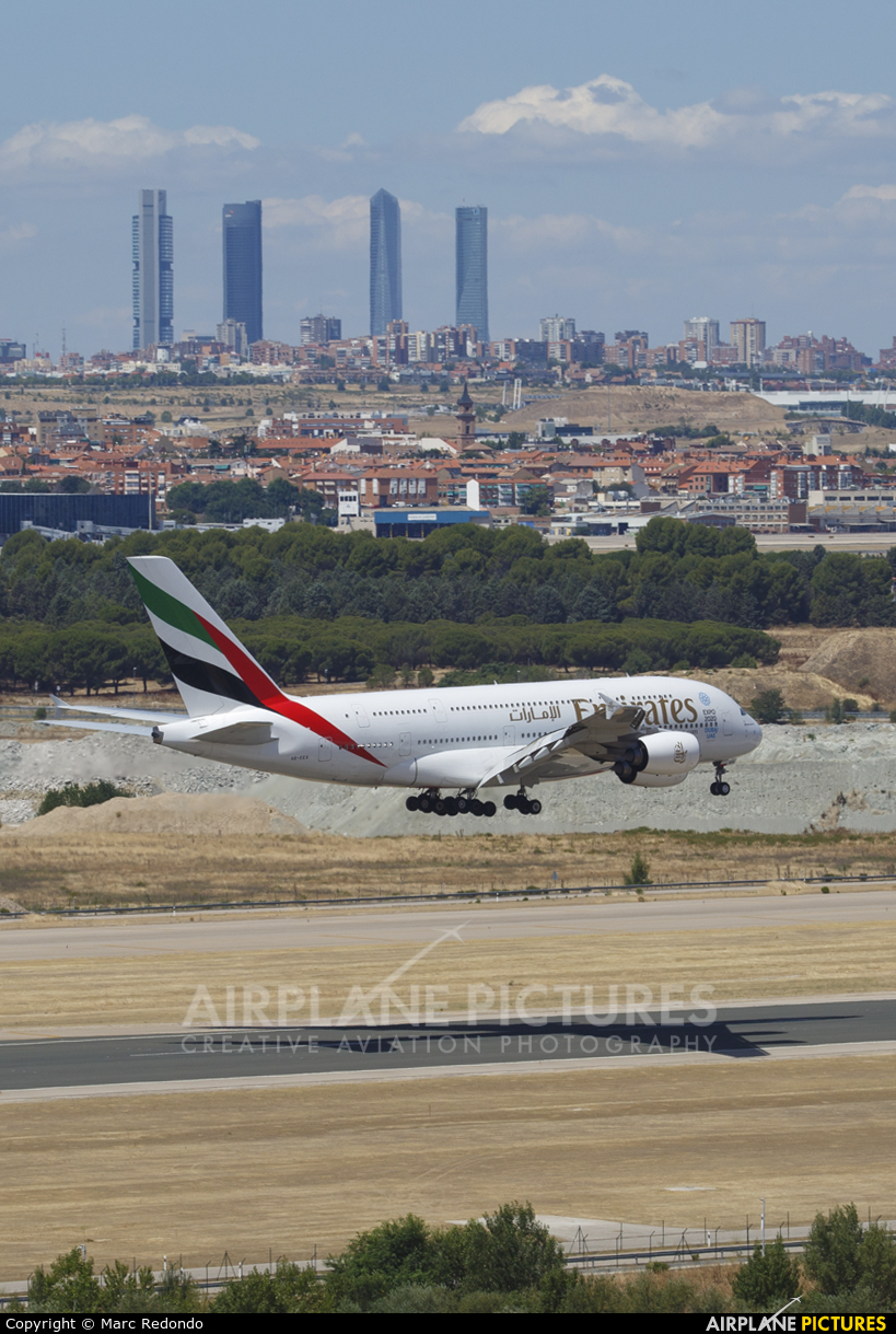 Emirates Airlines A6-EEX aircraft at Madrid - Barajas