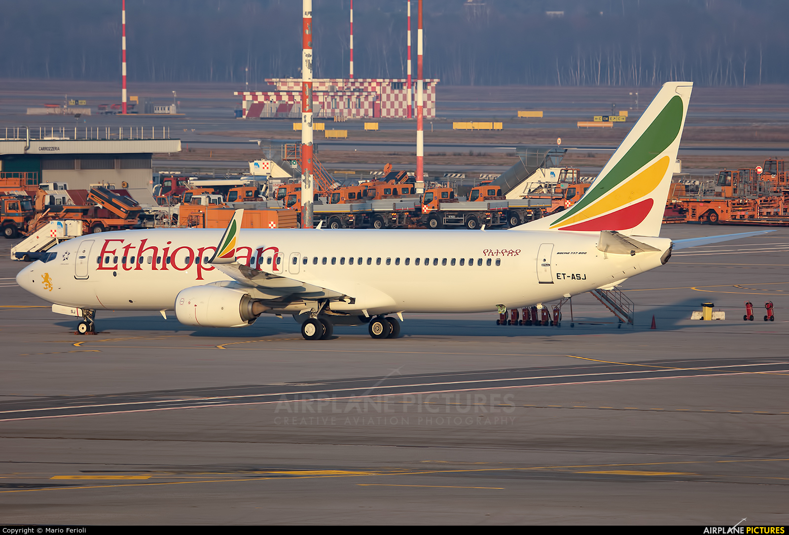 Ethiopian Airlines ET-ASJ aircraft at Milan - Malpensa