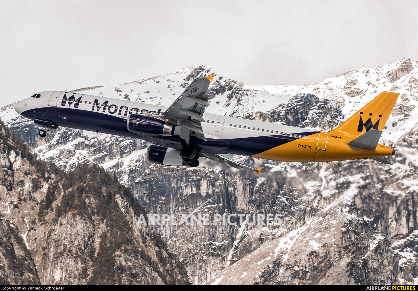 Monarch Airlines G-OZBN aircraft at Innsbruck