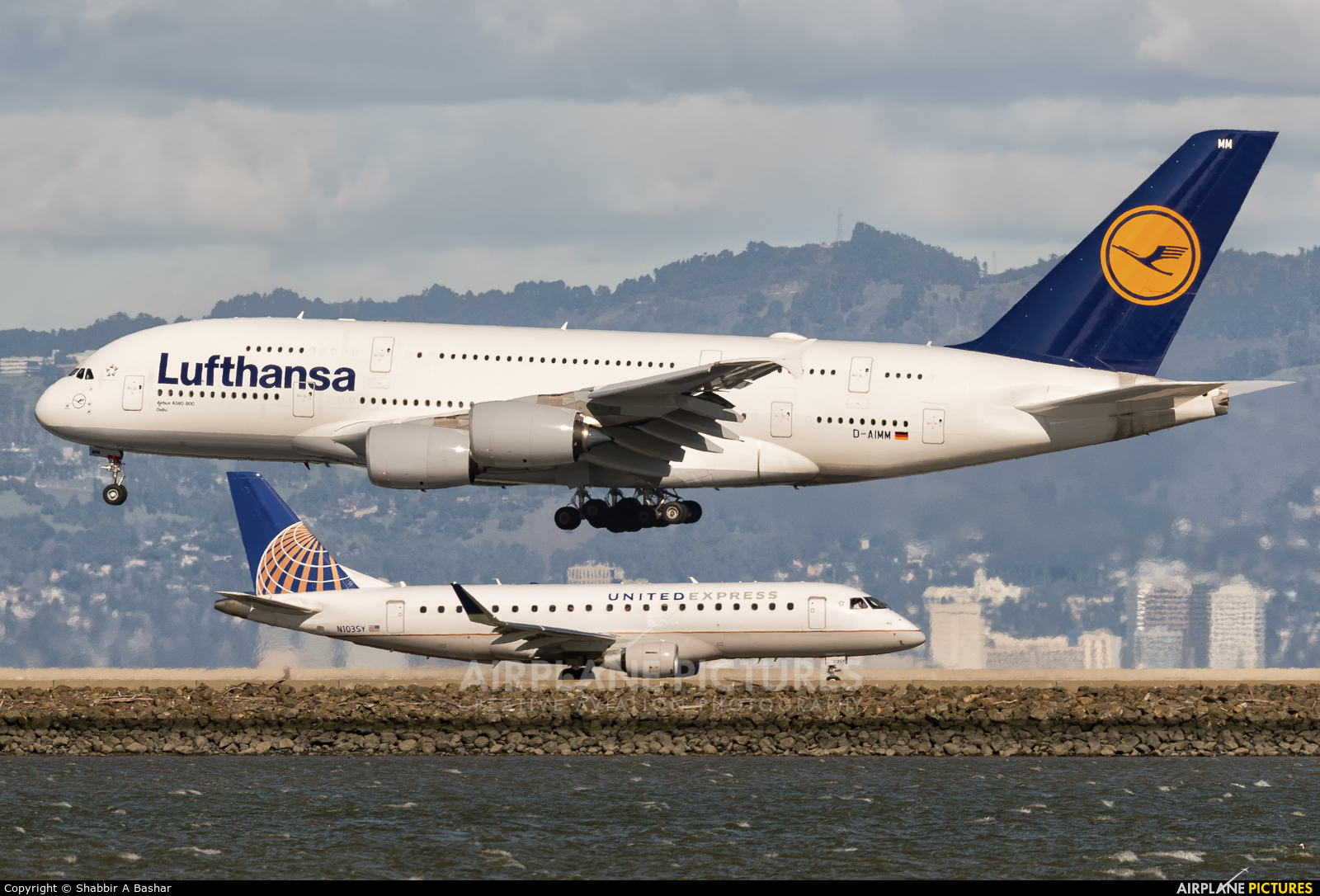 Lufthansa D-AIMM aircraft at San Francisco Intl
