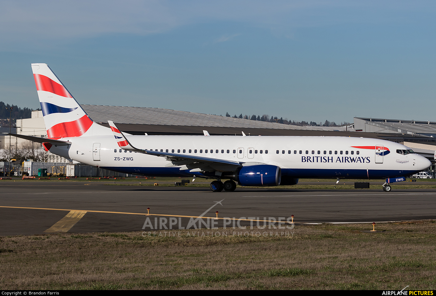 British Airways - Comair ZS-ZWG aircraft at Seattle - Boeing Field / King County Intl
