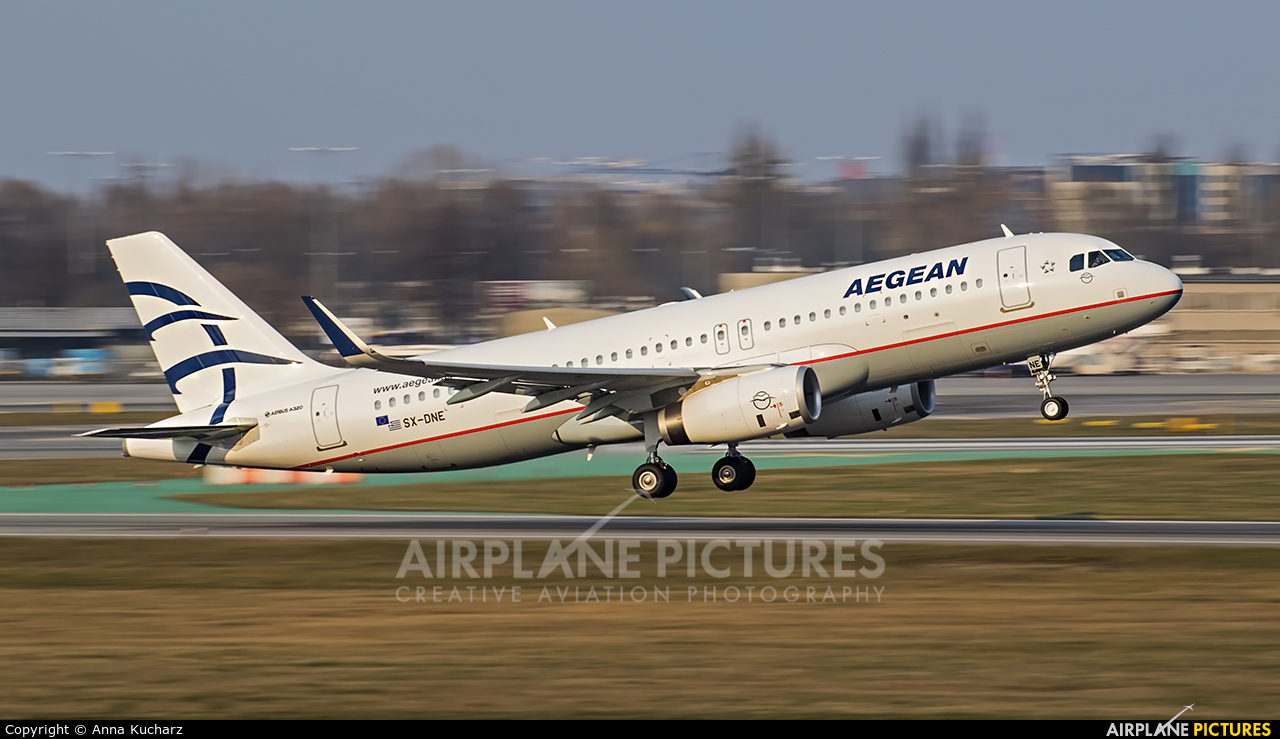 Aegean Airlines SX-DNE aircraft at Warsaw - Frederic Chopin