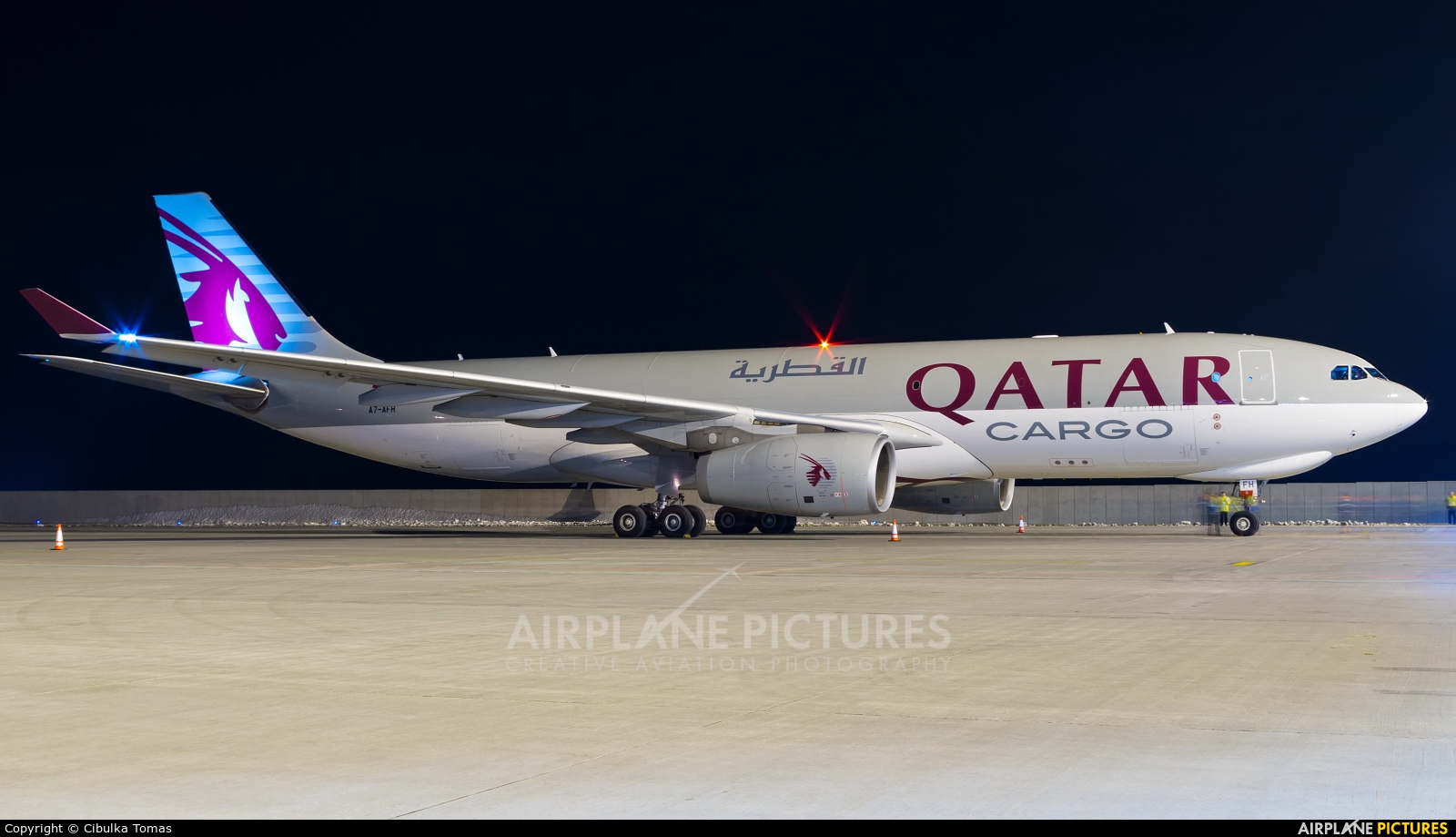 Qatar Airways Cargo A7-AFH aircraft at Prague - Václav Havel
