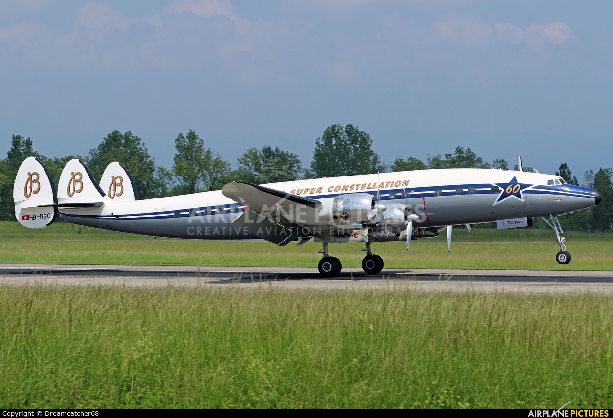 Super Constellation Flyers HB-RSC aircraft at Basel - Mulhouse- Euro