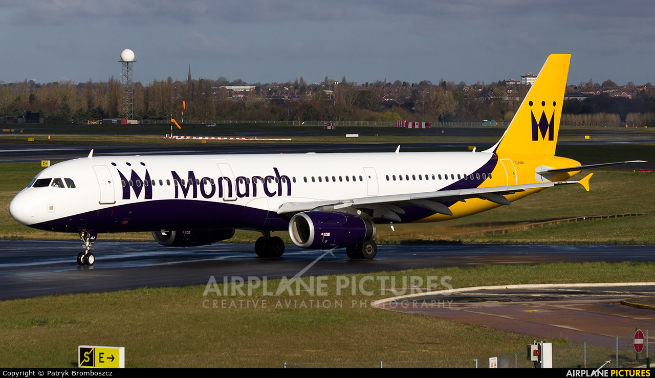 Monarch Airlines G-ZBAJ aircraft at Birmingham